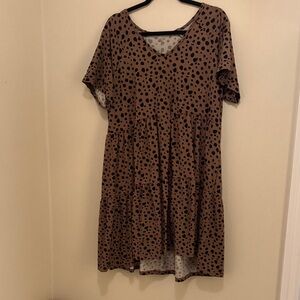 White Birch Brown and Black Animal Print Mini Dress